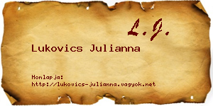 Lukovics Julianna névjegykártya