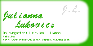 julianna lukovics business card